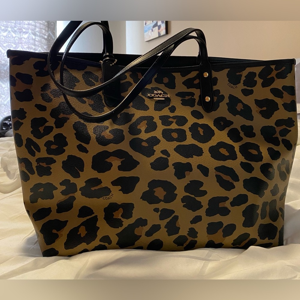 Coach Leopard Print City Tote
